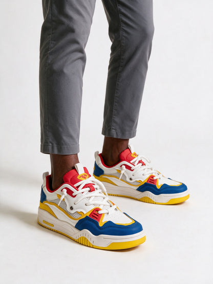 Ethan - Chunky Two-Tone Low-Top Sneakers for Men - Yellow