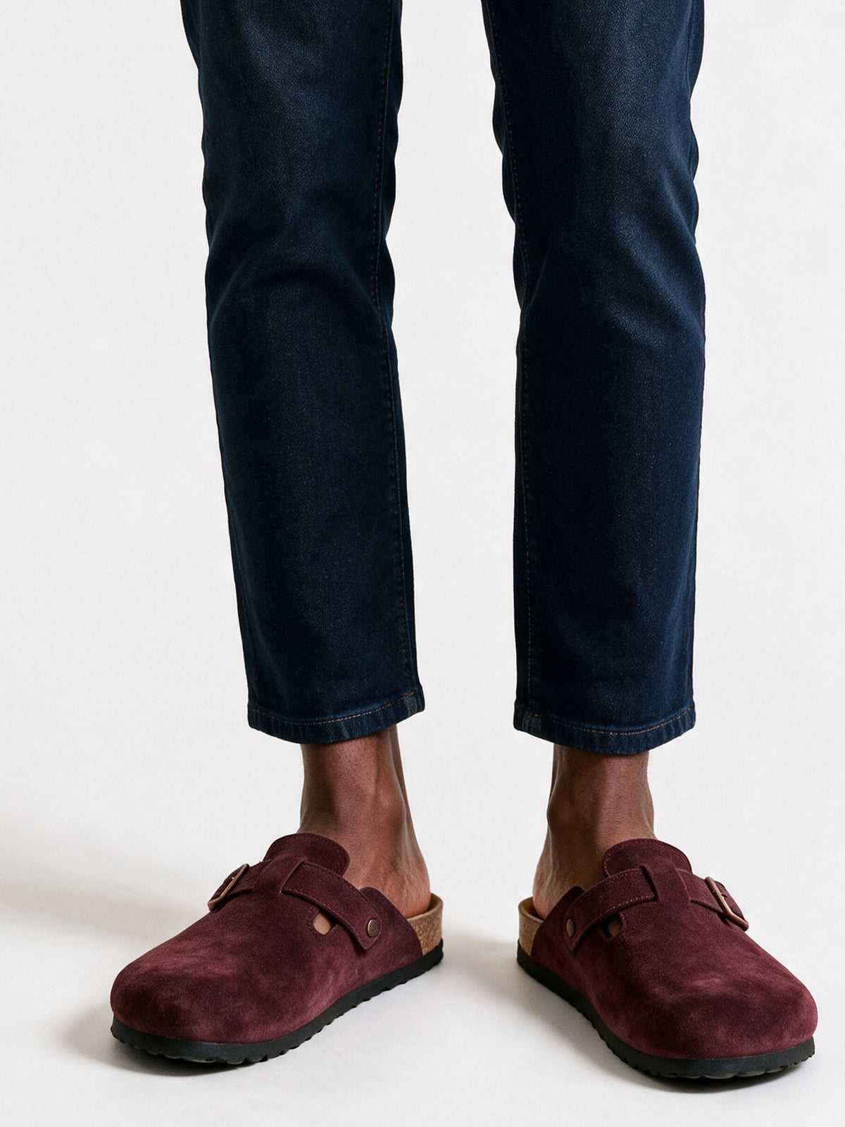 Ethan - Luxurious Soft Suede Mens Slippers - Bordeaux