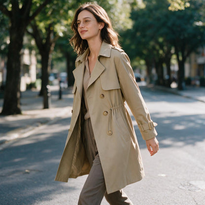 Felicity - Elegant Black Trench Coat for Women