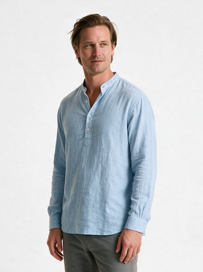 Felix - Men's Relaxed Band Collar Long Sleeve Shirt - view 2
