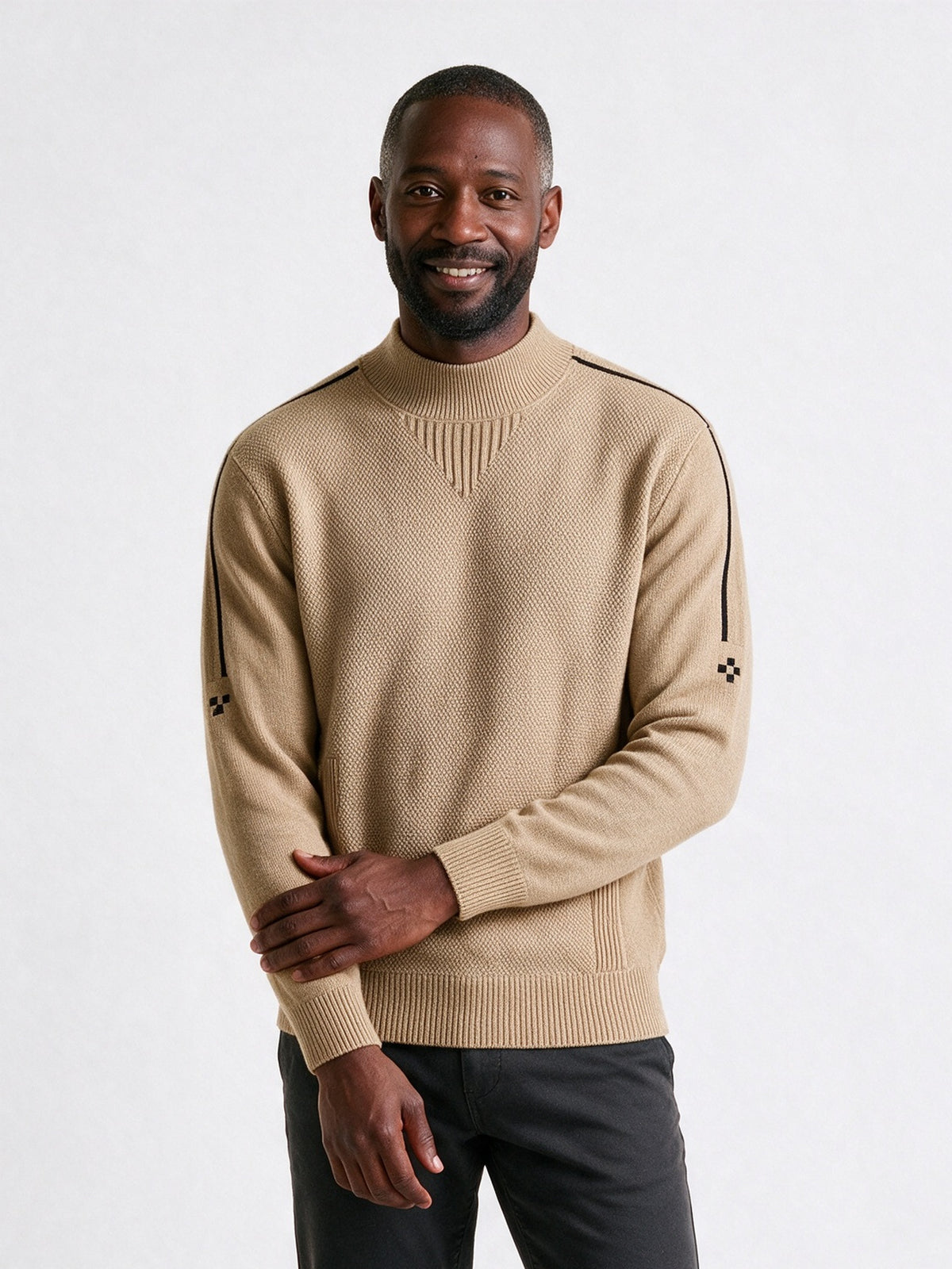 Fergus - Men's Textured Mock Neck Sweater - view 1