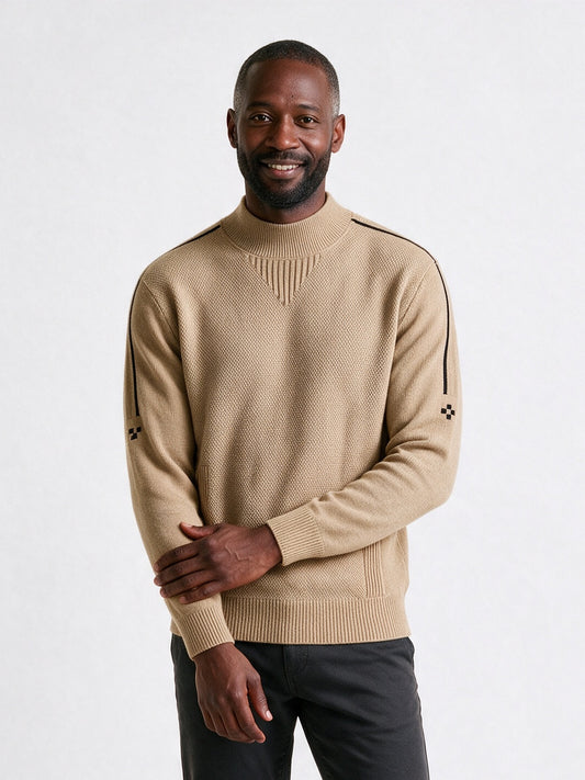 Fergus - Men's Textured Mock Neck Sweater - view 1