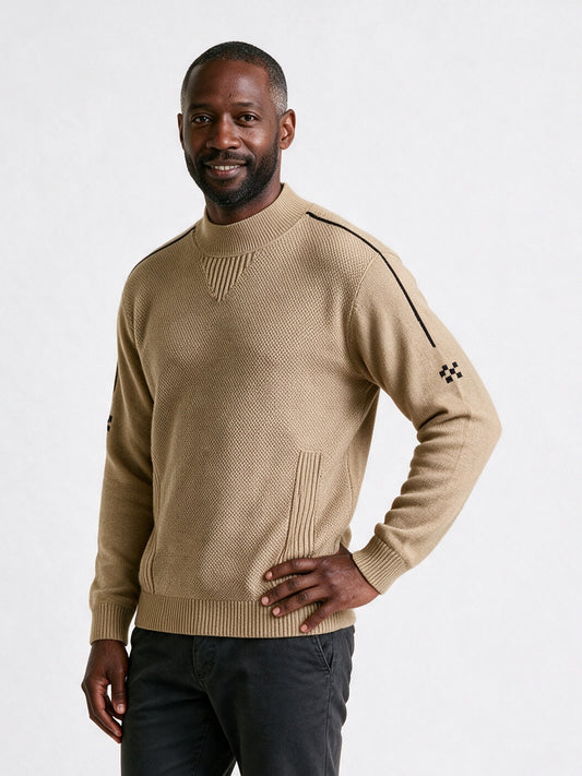 Fergus - Men's Textured Mock Neck Sweater - view 2