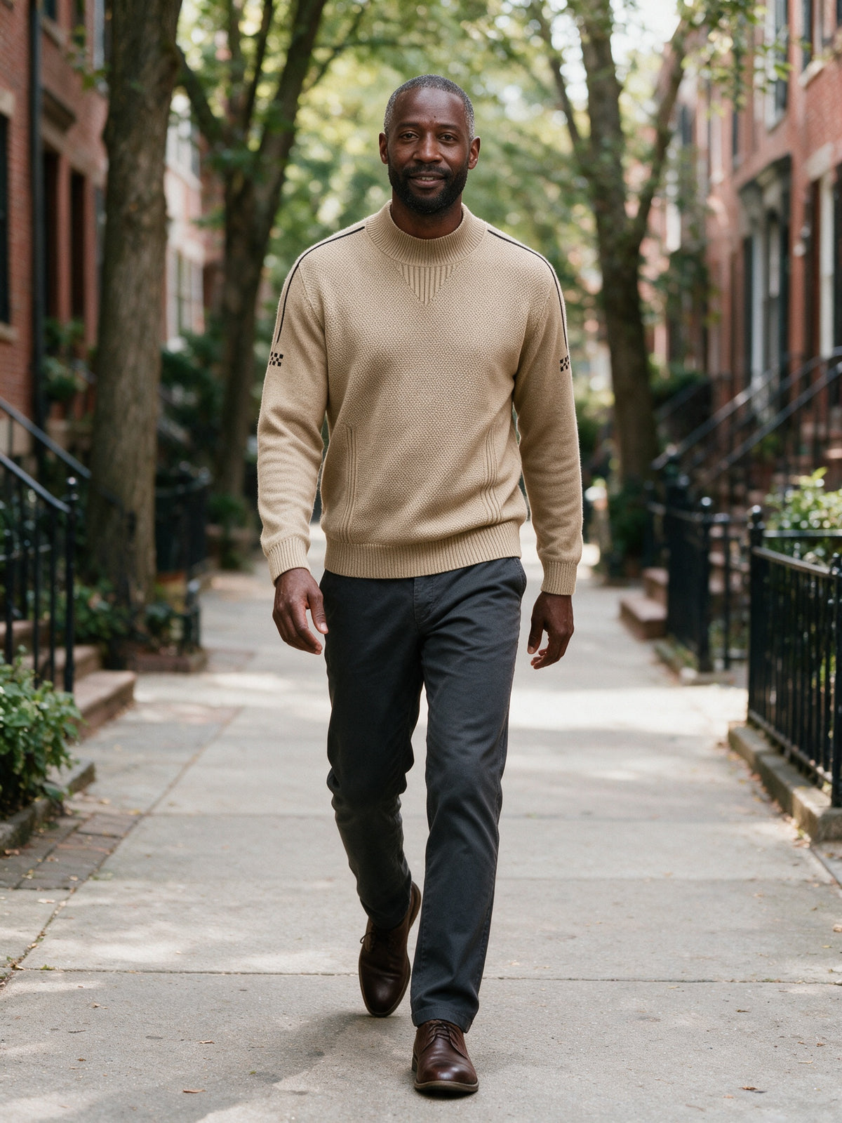 Fergus - Men's Textured Mock Neck Sweater - view 4