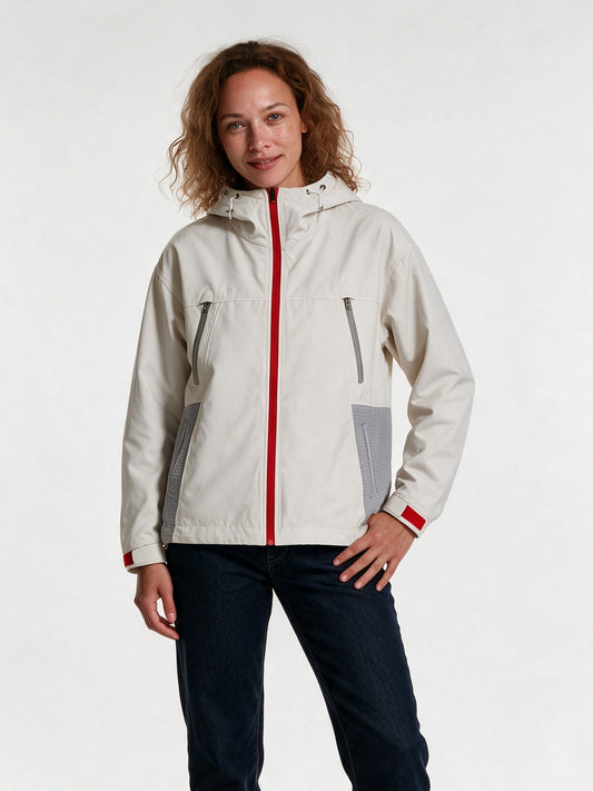 Fiona - Women's Oversized Color Block Hooded Shell Jacket - view 1