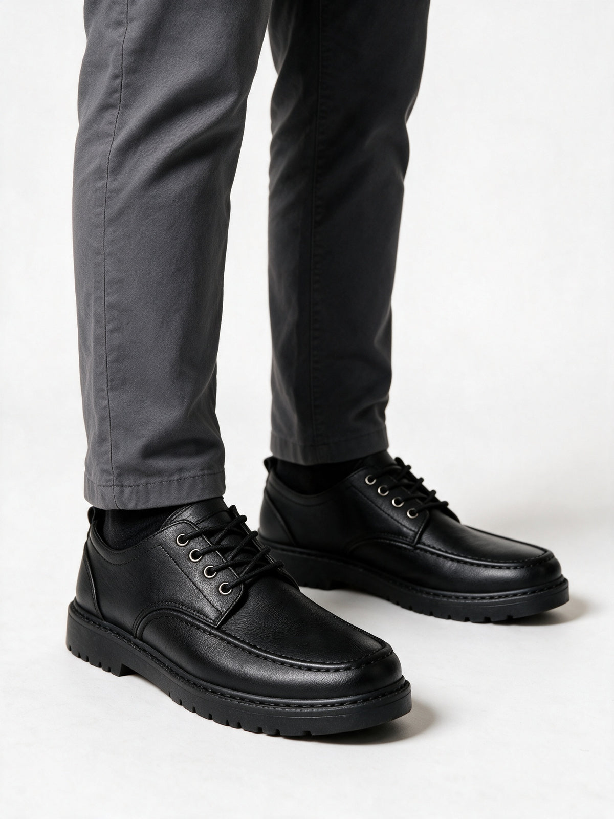 Fraser - Men's Lace-Up Moc Toe Shoes with Chunky Sole - view 3