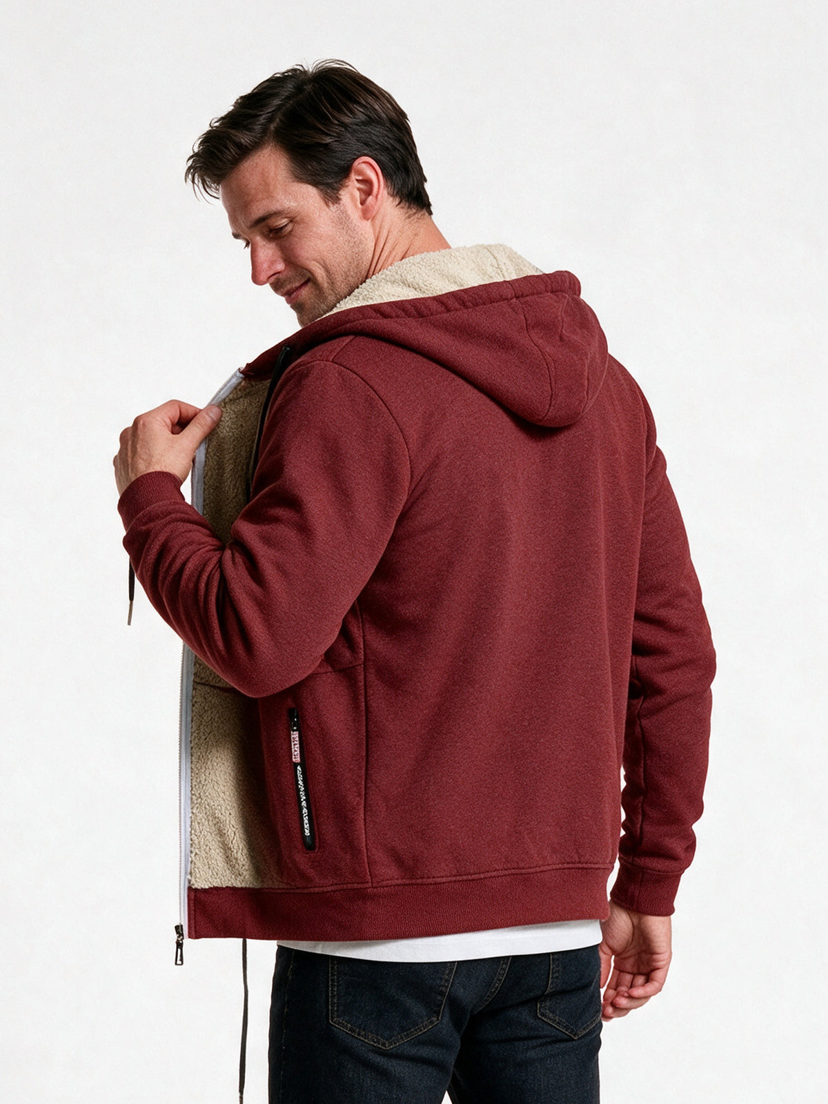 Gabrielle - Cozy Thick Sherpa Hooded Sweatshirt for Men - view 5