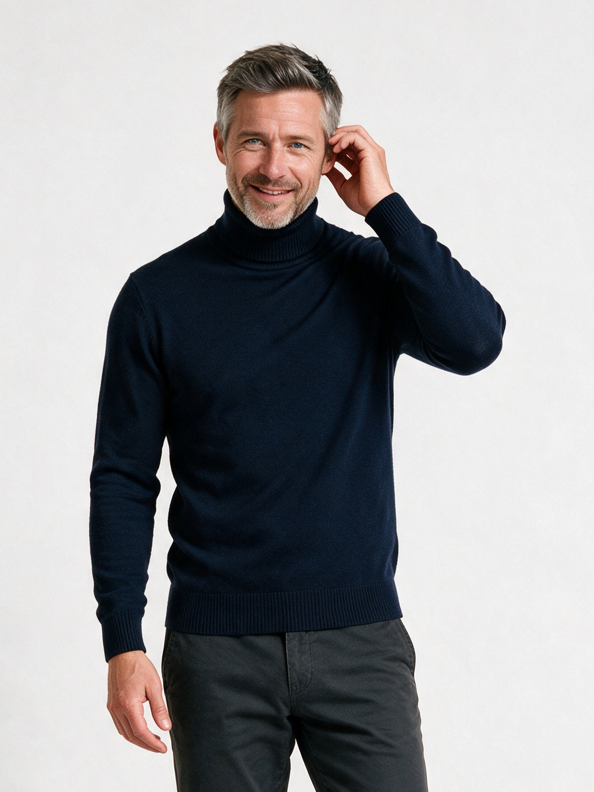 Gabrielle - Luxurious Cashmere Sweater for Men - DARK BLUE