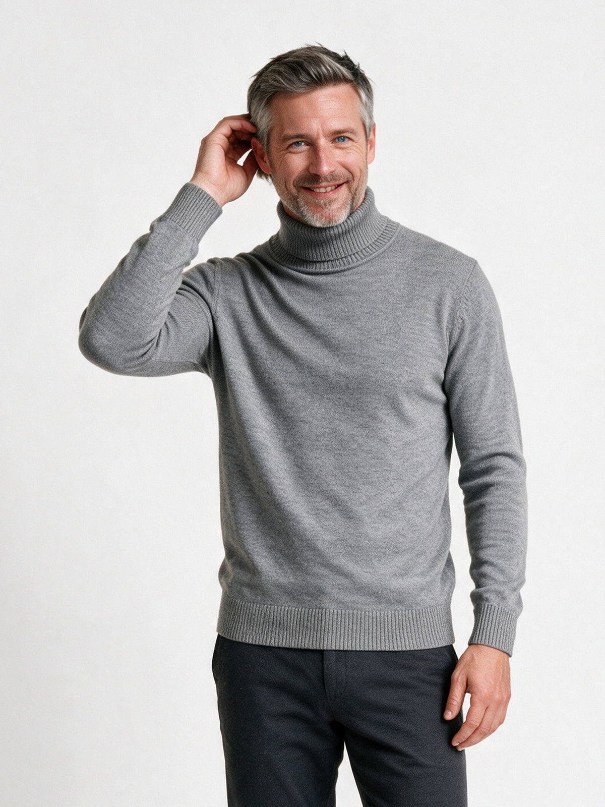 Gabrielle - Luxurious Cashmere Sweater for Men - GRAY