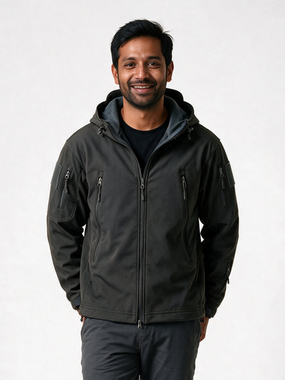 Gabrielle - Warm Softshell Fleece Jacket for Outdoor Activities - Gray Jacket