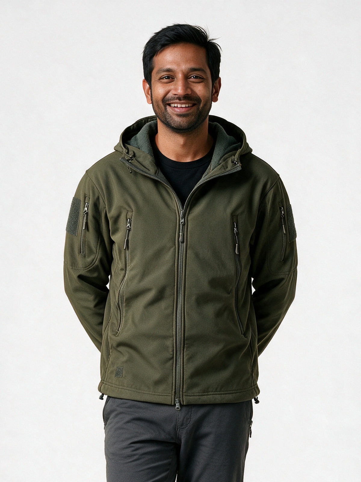 Gabrielle - Warm Softshell Fleece Jacket for Outdoor Activities - Green Jacket