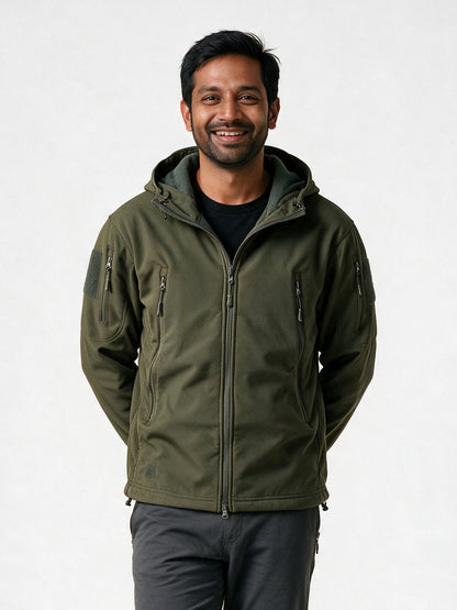Gabrielle - Warm Softshell Fleece Jacket for Outdoor Activities - Green Jacket
