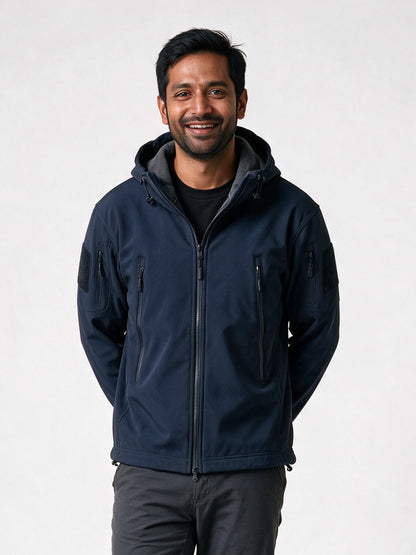 Gabrielle - Warm Softshell Fleece Jacket for Outdoor Activities - Navy Jacket