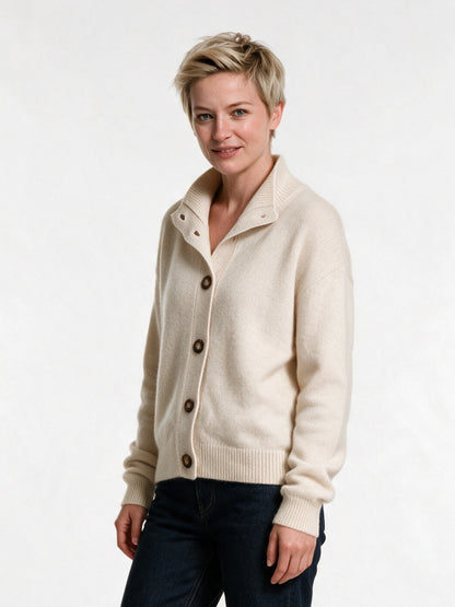 Giulia - Women's Soft Collared Button Front Cardigan - view 2