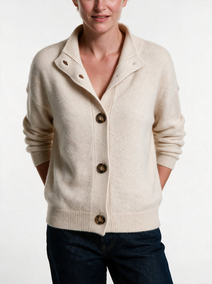 Giulia - Women's Soft Collared Button Front Cardigan - view 3