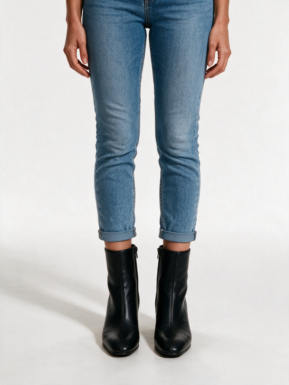 Grace - Softly Pointed Toe Block Heel Side Zip Ankle Boots - view 1