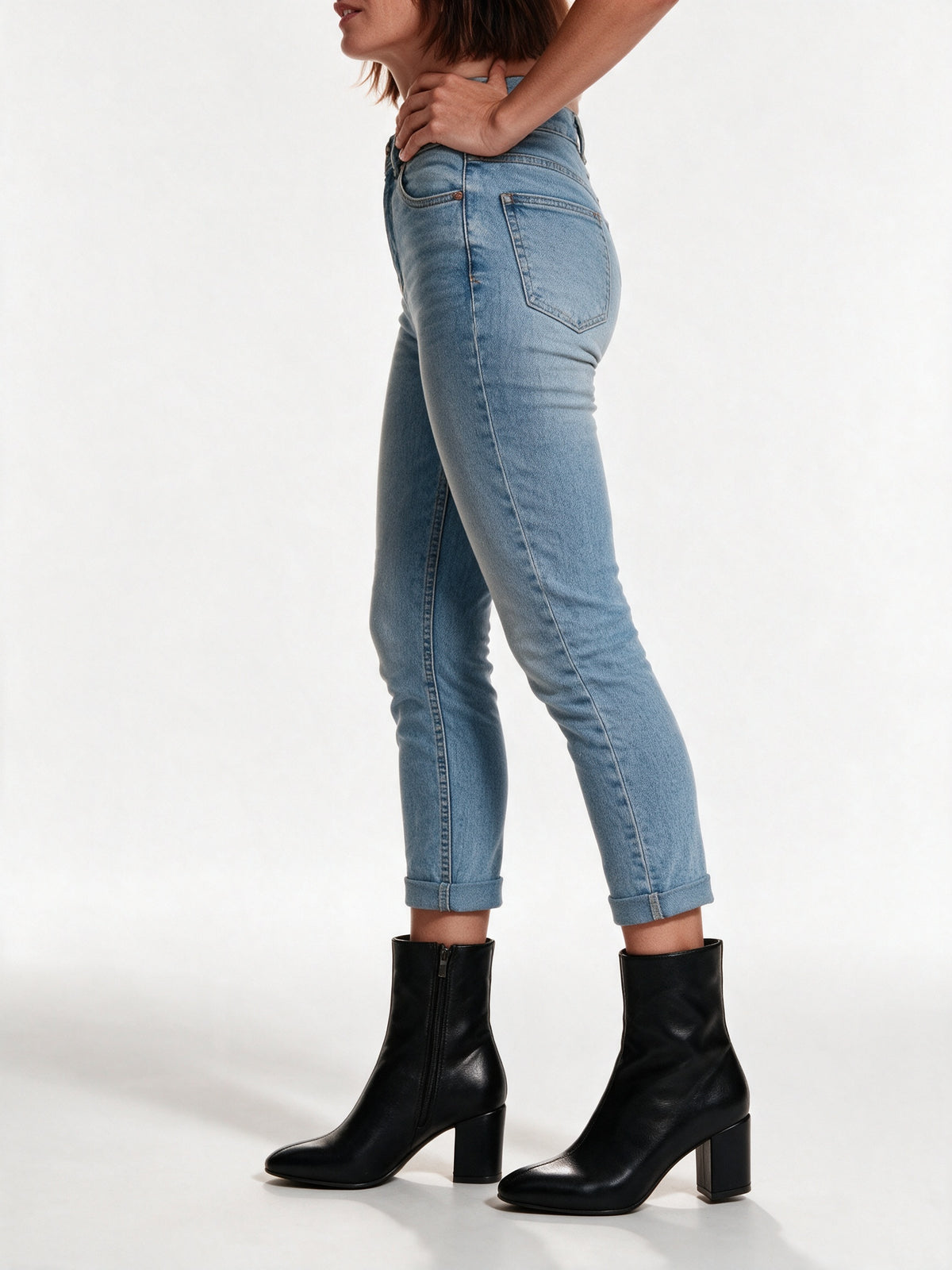 Grace - Softly Pointed Toe Block Heel Side Zip Ankle Boots - view 2