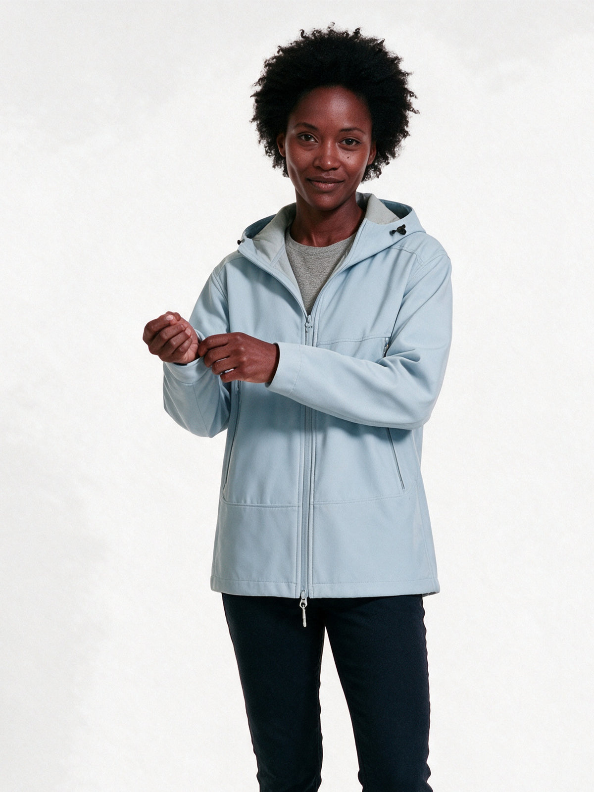 Haakon - Unisex Hooded Shell Jacket in Six Colours - Baby Blue