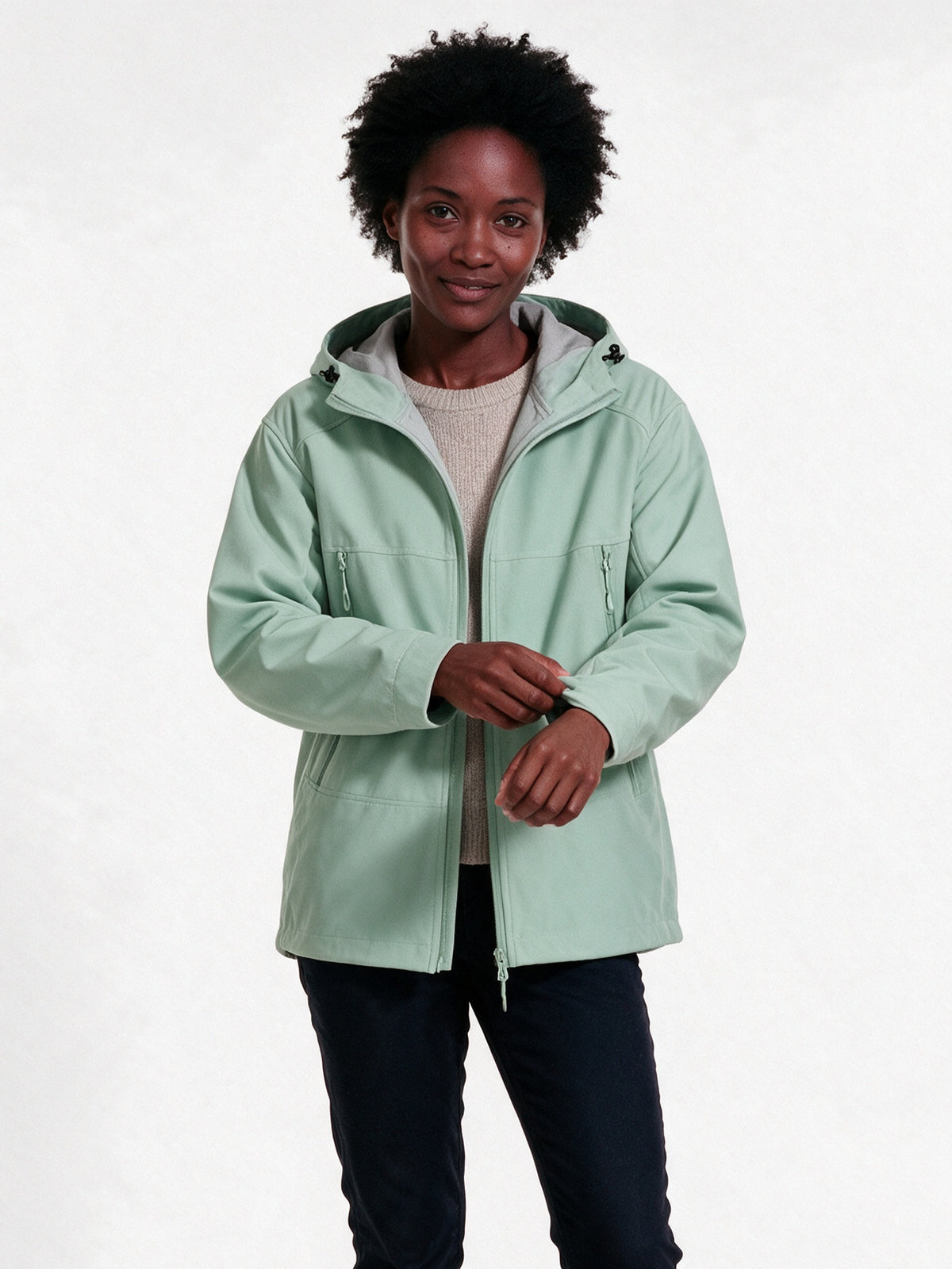 Haakon - Unisex Hooded Shell Jacket in Six Colours - Ice Green