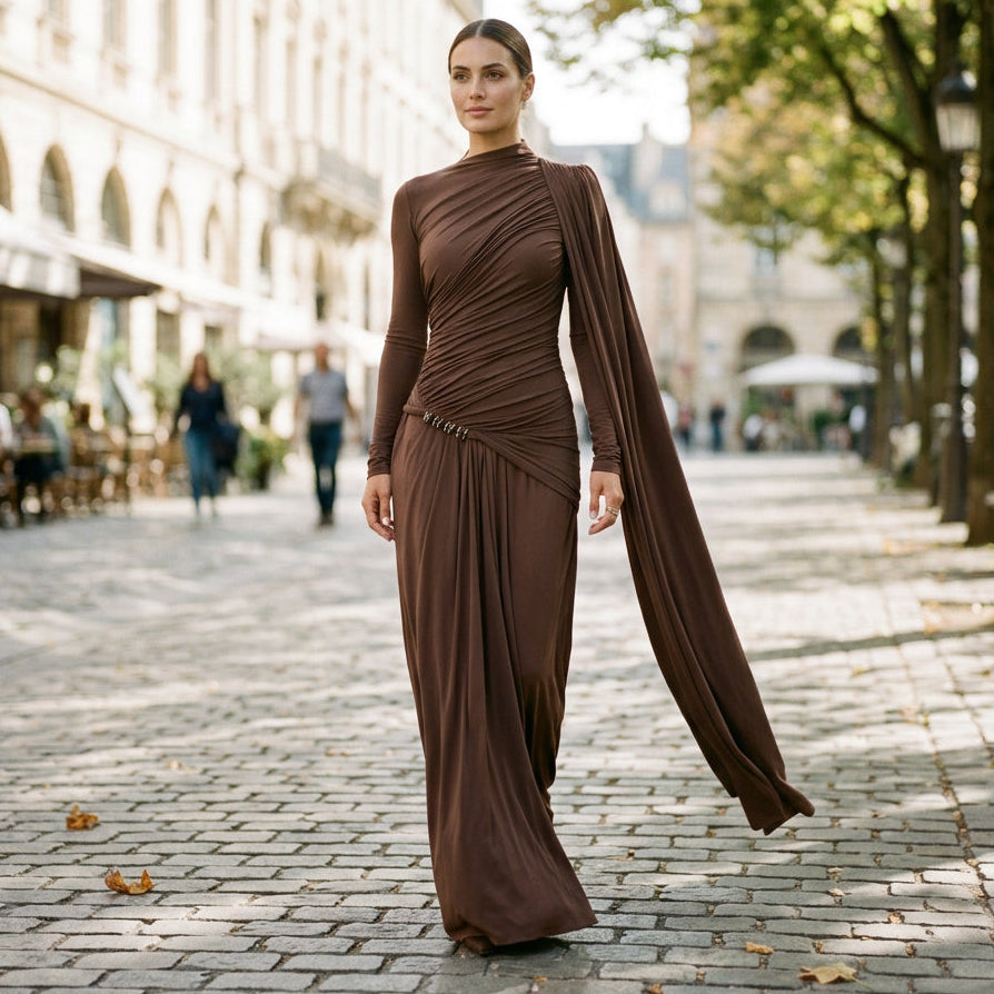 Harper - Elegant Long Sleeve Maxi Dress