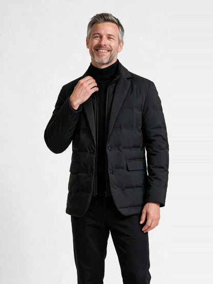 Harrison - Men's Quilted Padded Blazer Jacket with Zip Insert - view 1