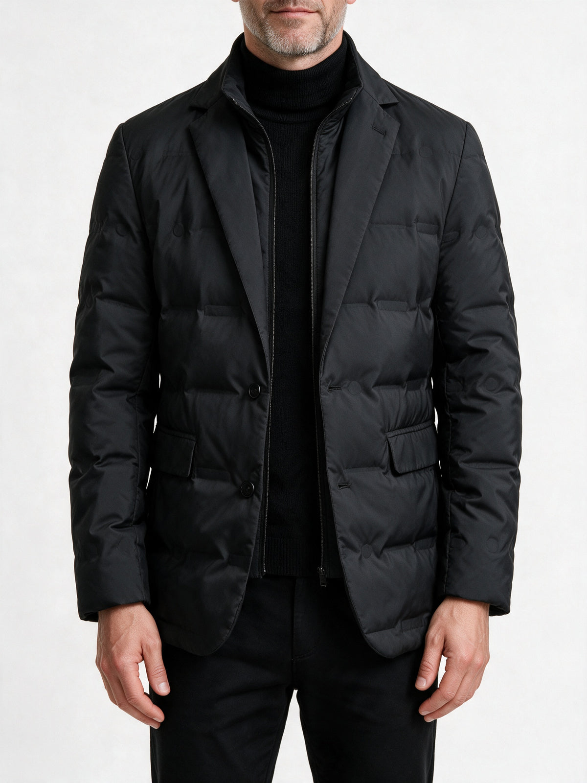 Harrison - Men's Quilted Padded Blazer Jacket with Zip Insert - view 3