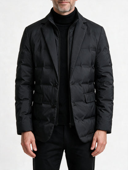 Harrison - Men's Quilted Padded Blazer Jacket with Zip Insert - view 3