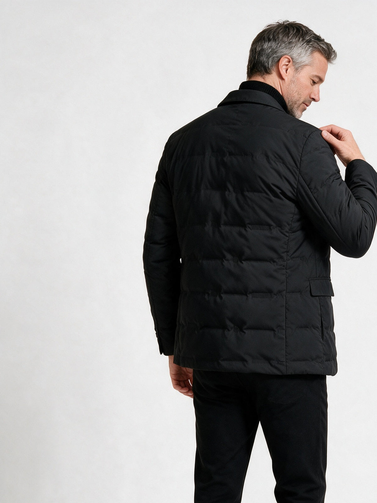Harrison - Men's Quilted Padded Blazer Jacket with Zip Insert - view 5