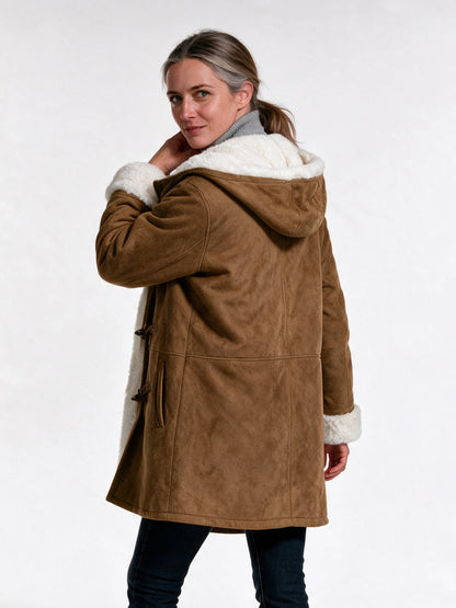 Hedda - Women's Hooded Toggle Coat with Soft Lining - view 5