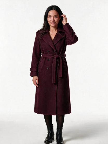 Helena - Fitted Belted Wool Coat - view 1