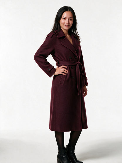 Helena - Fitted Belted Wool Coat - view 2