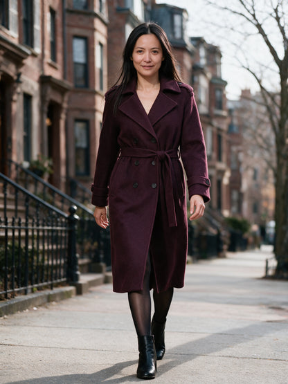 Helena - Fitted Belted Wool Coat - view 4