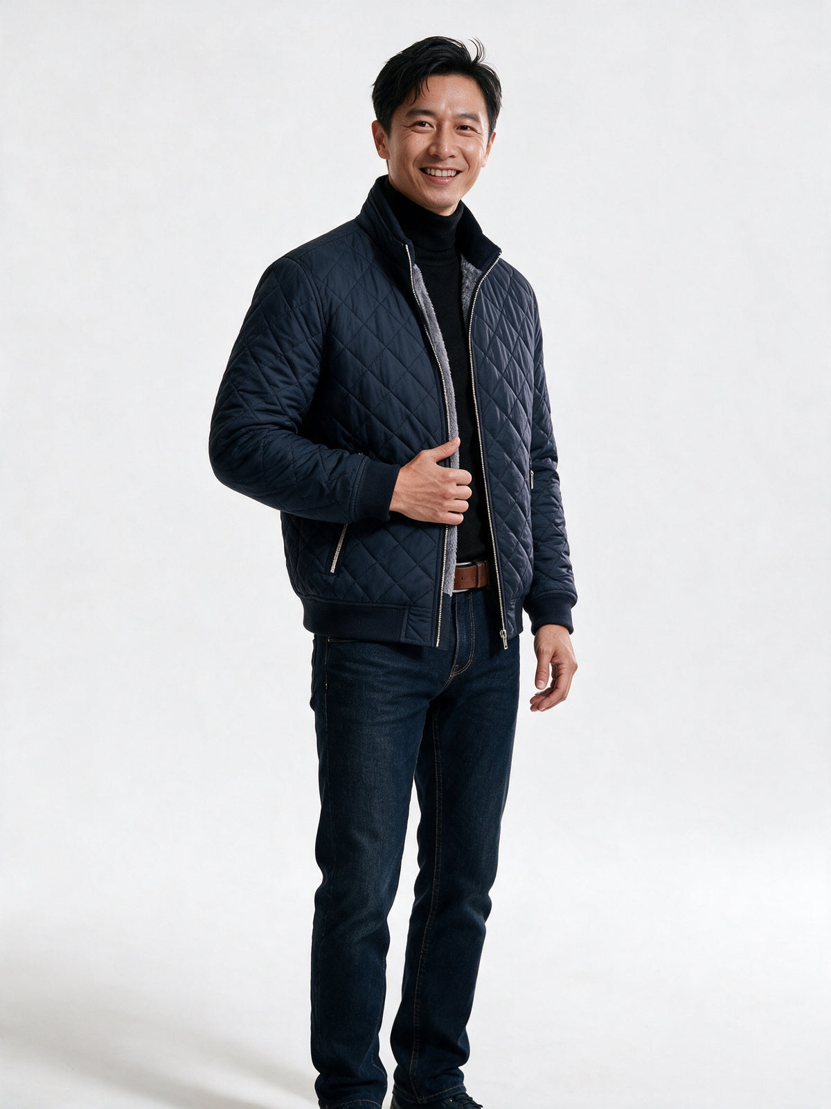 Henry - Diamond Quilted Full-Zip Jacket for Men - view 2