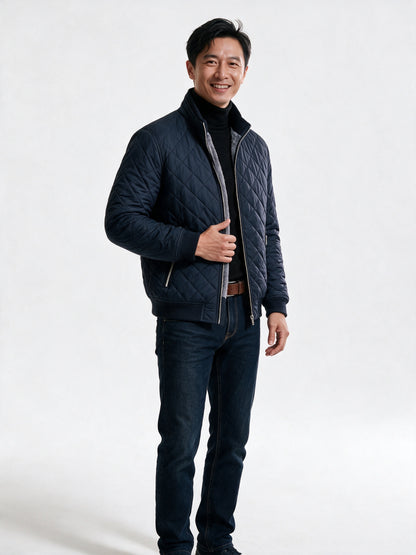 Henry - Diamond Quilted Full-Zip Jacket for Men - view 2