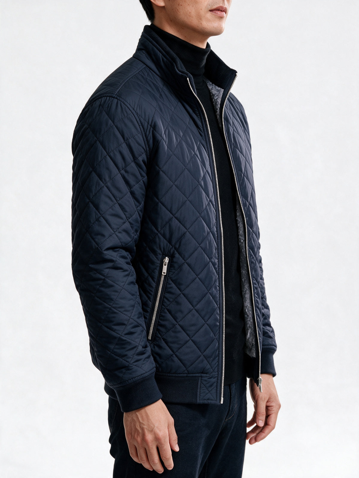 Henry - Diamond Quilted Full-Zip Jacket for Men - view 3