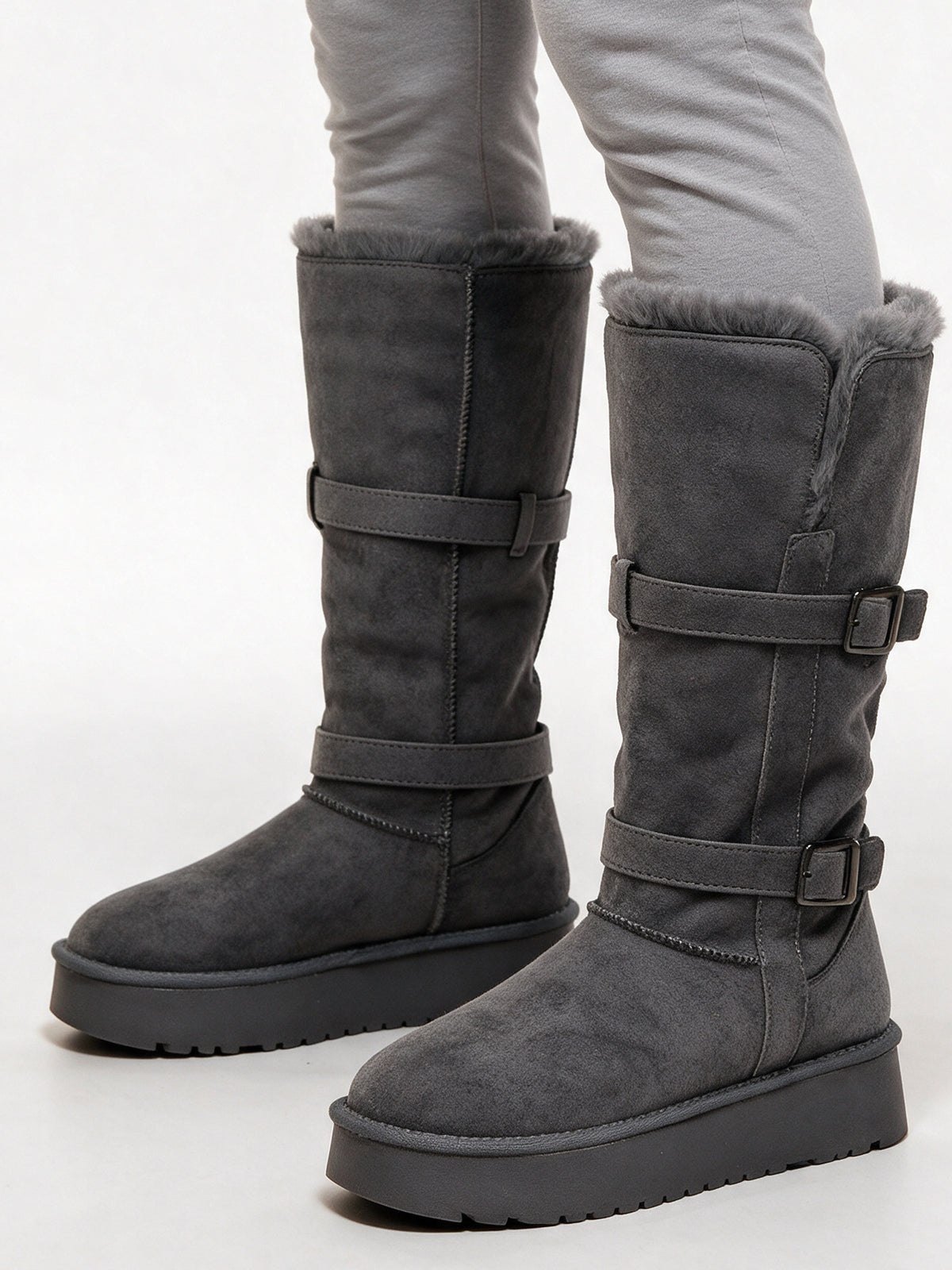 Idun - Women's Tall Pull On Boots with Buckle Straps - view 3