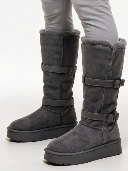 Idun - Women's Tall Pull On Boots with Buckle Straps - view 3