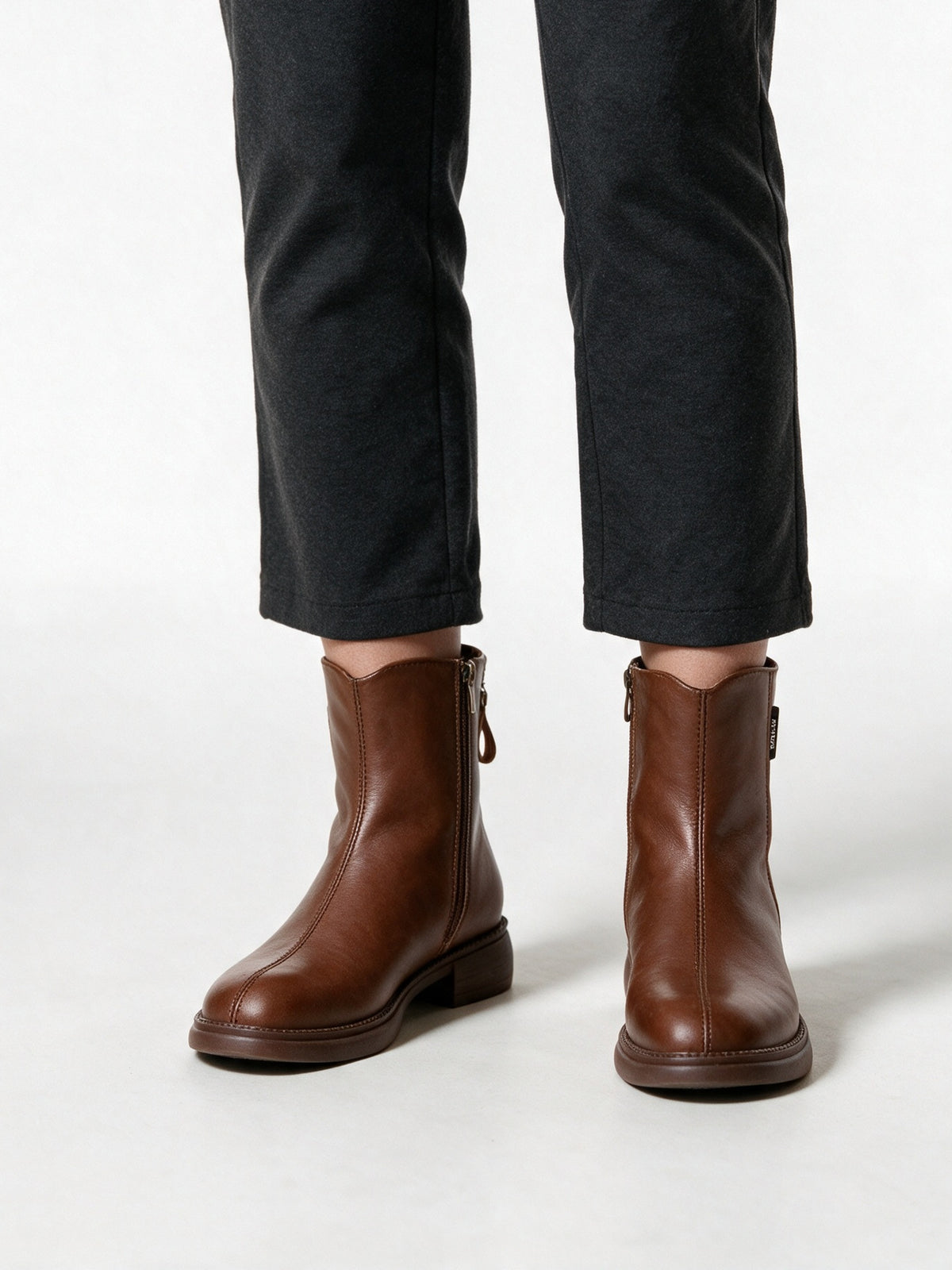 Imke - Women's Back Zip Ankle Boots with Low Block Heel - view 1