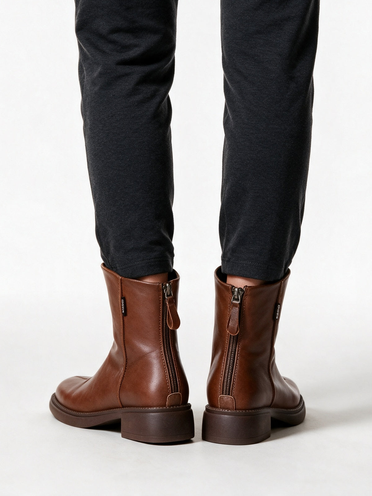 Imke - Women's Back Zip Ankle Boots with Low Block Heel - view 5