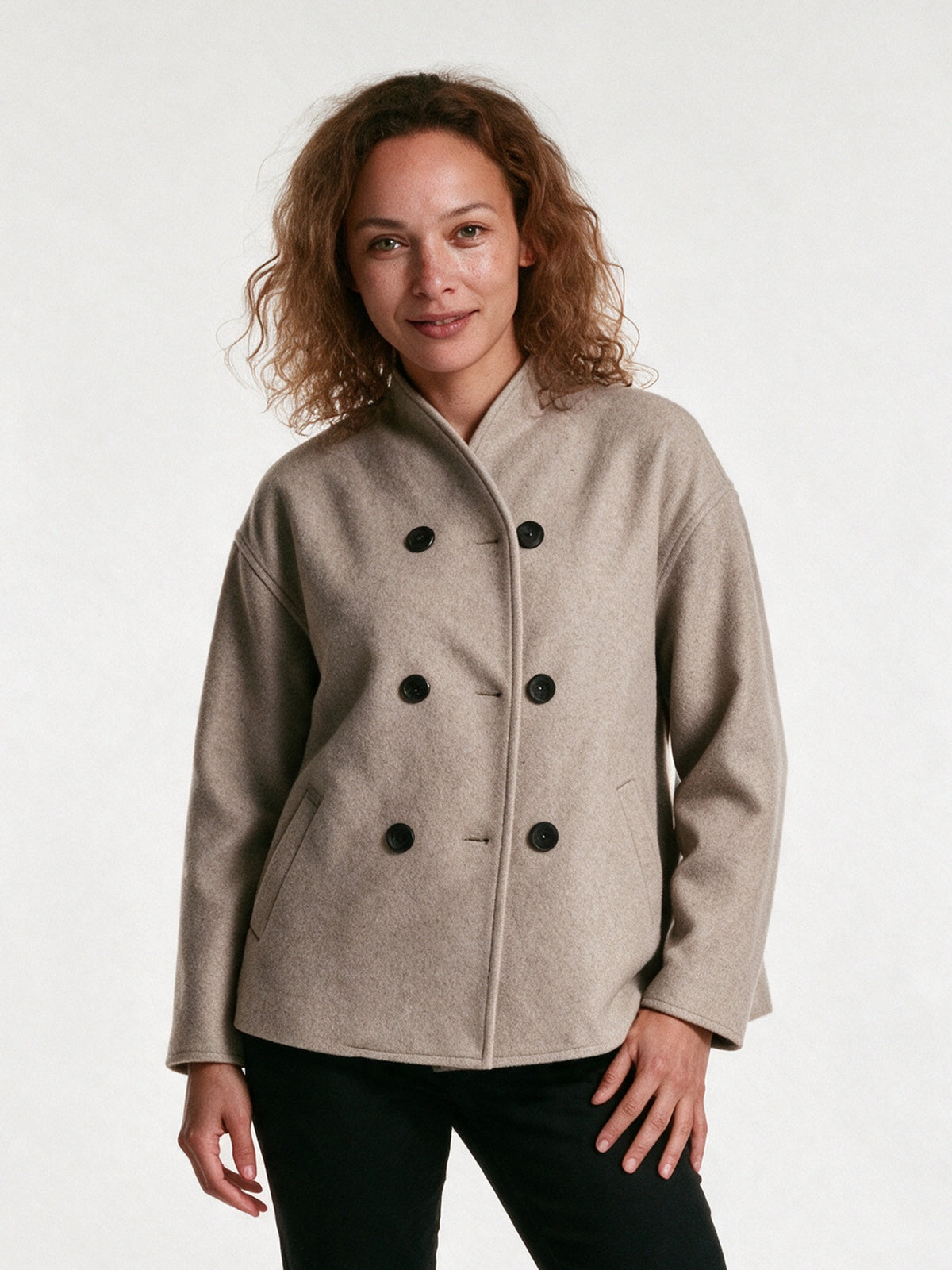 Imogen - Elegant Double-Breasted Swing Jacket - view 1