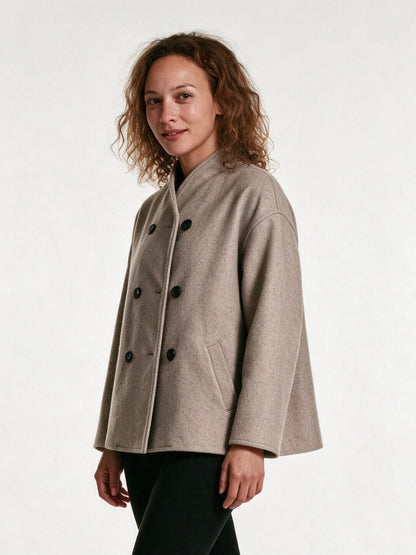 Imogen - Elegant Double-Breasted Swing Jacket - view 2