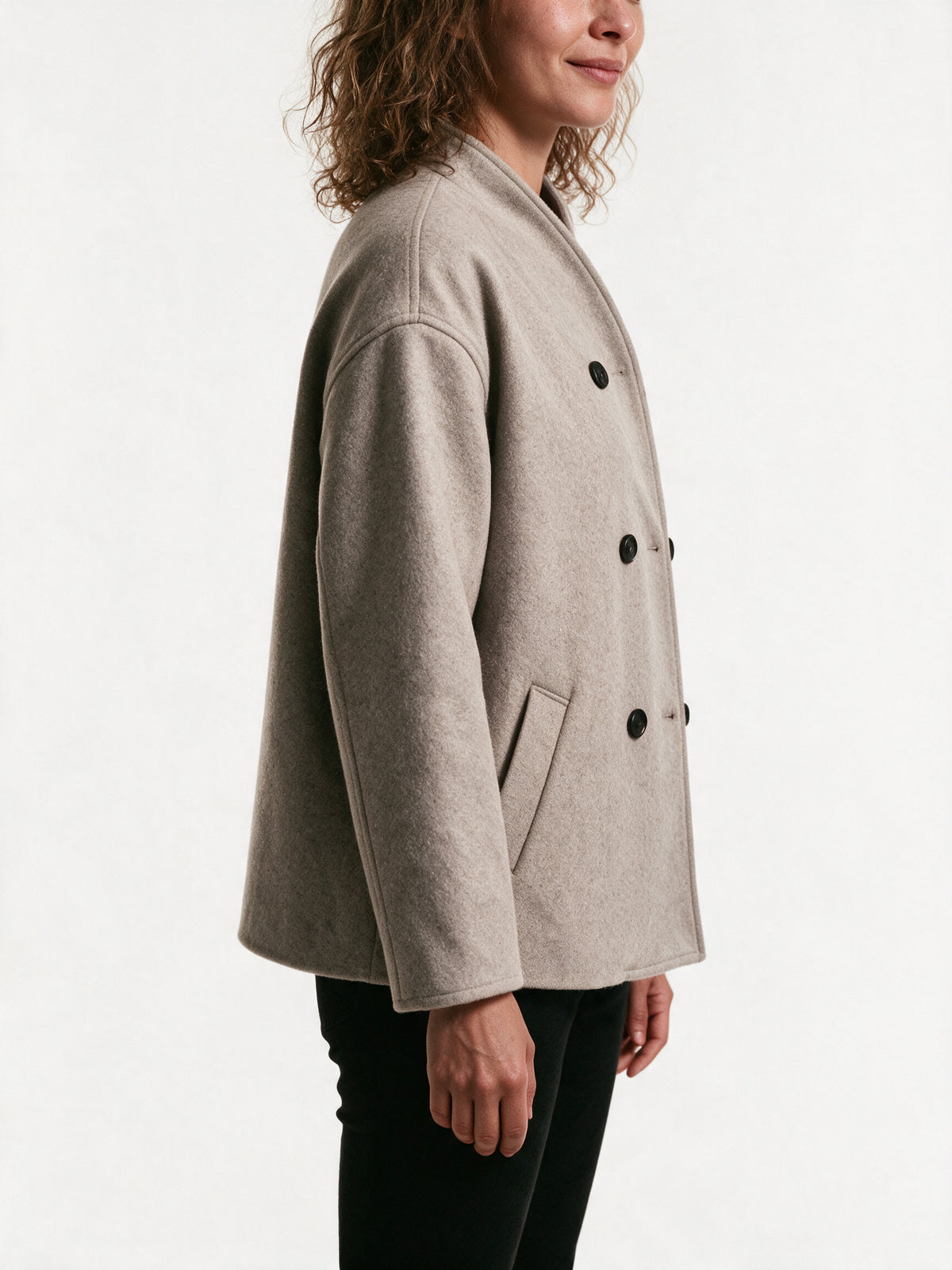 Imogen - Elegant Double-Breasted Swing Jacket - view 3