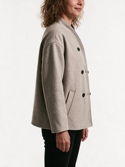 Imogen - Elegant Double-Breasted Swing Jacket - view 3