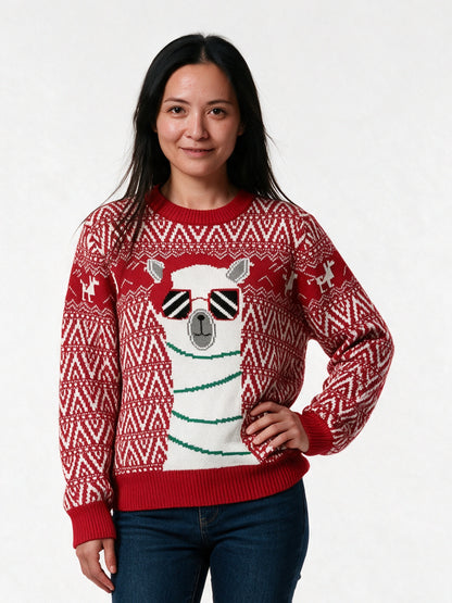 Ines - Women's Llama Sweater with Optional Lights - view 1
