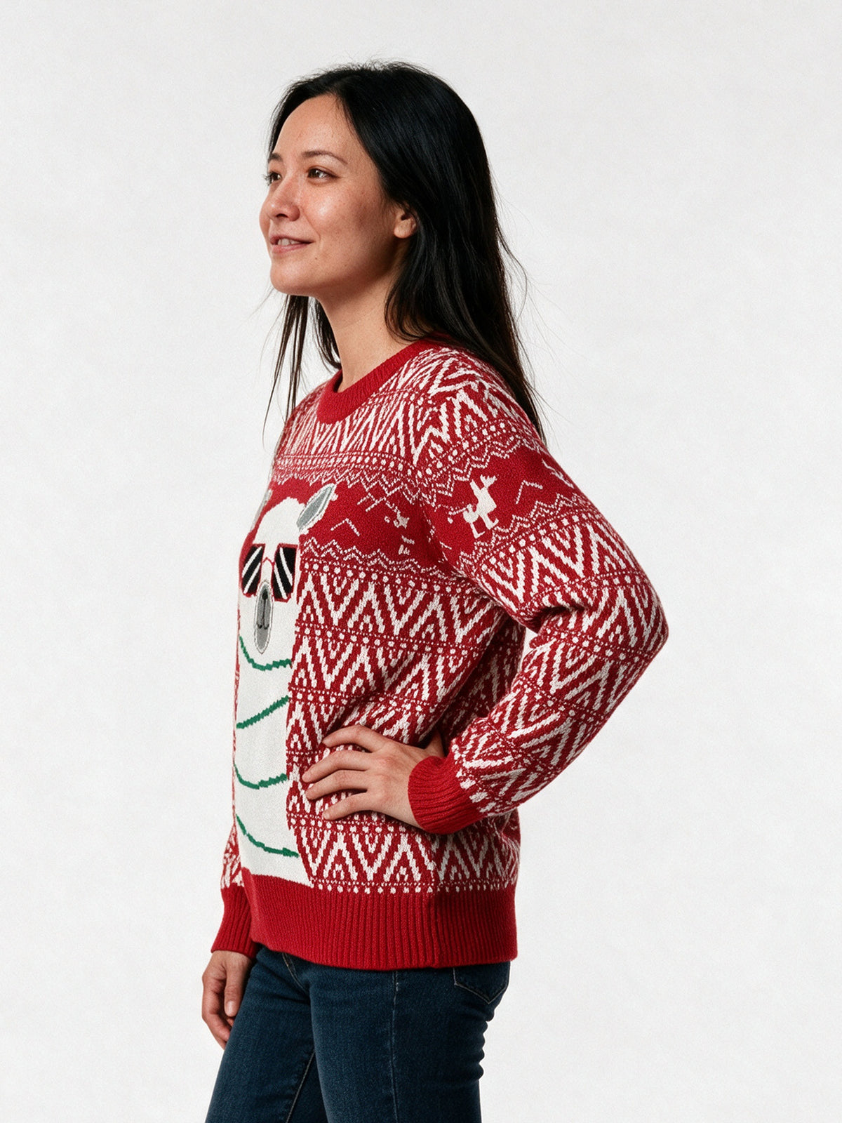 Ines - Women's Llama Sweater with Optional Lights - view 2