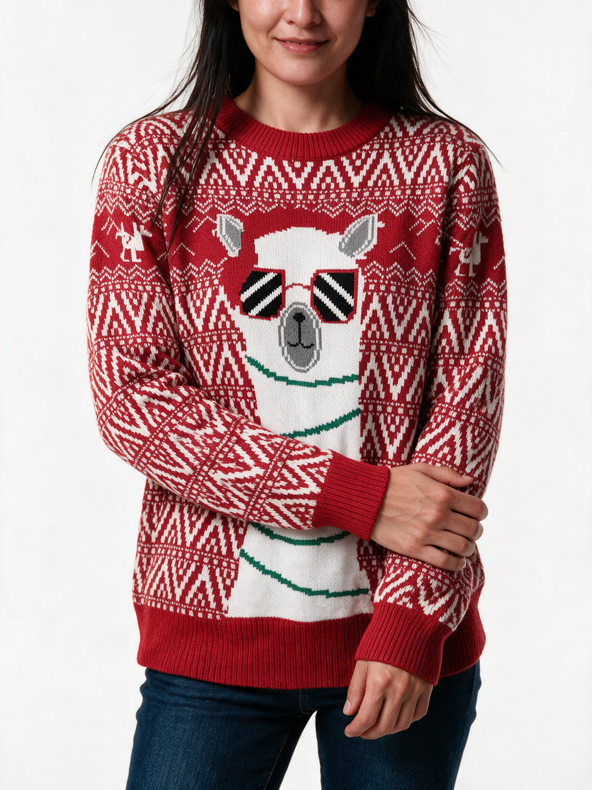 Ines - Women's Llama Sweater with Optional Lights - view 3
