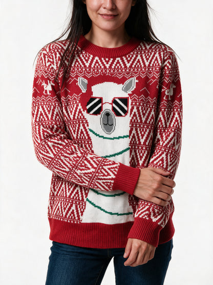 Ines - Women's Llama Sweater with Optional Lights - view 3