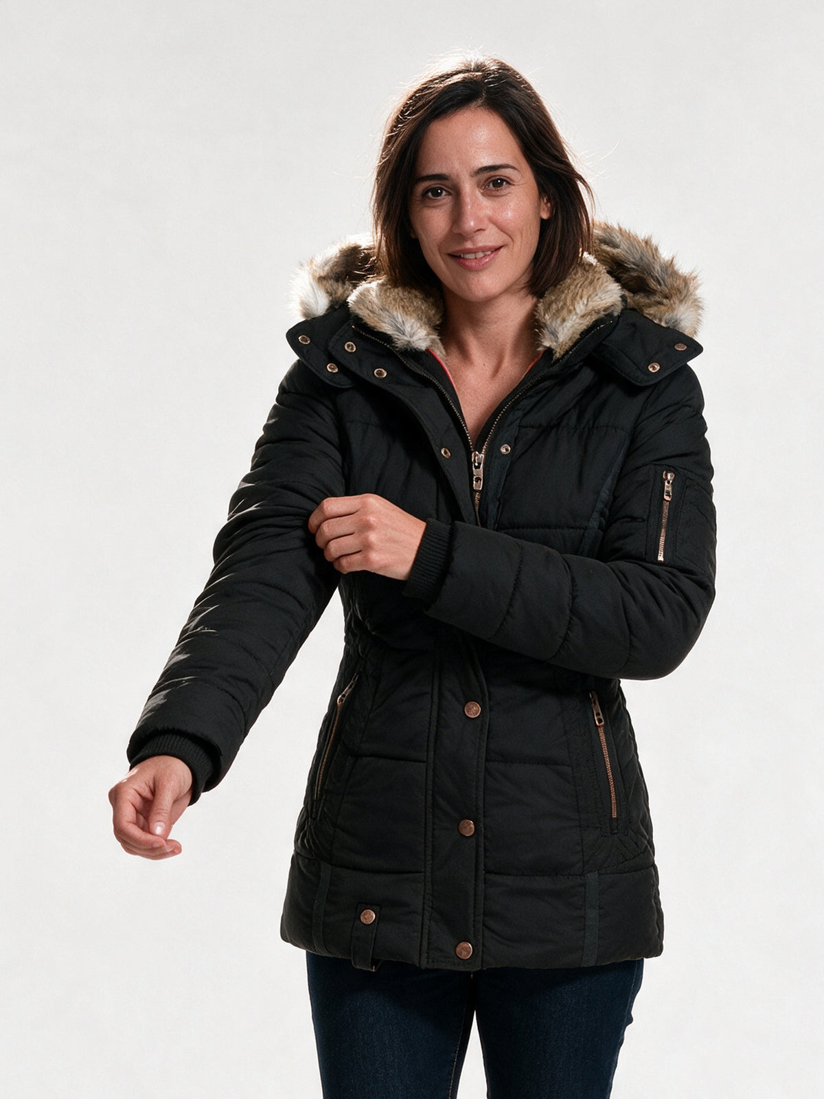 Ingrid - Women's Quilted Hooded Jacket with Lined Hood - view 1