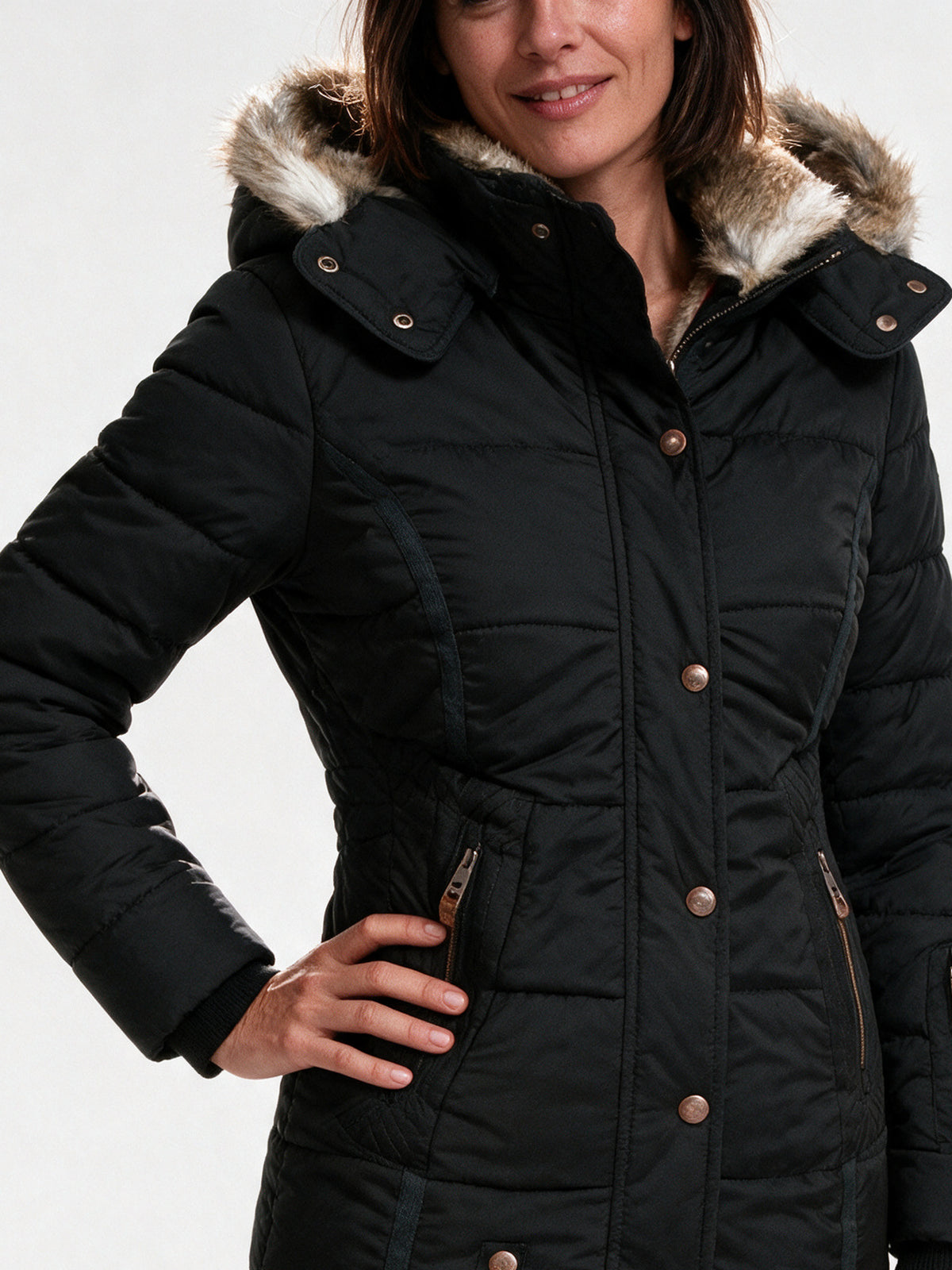 Ingrid - Women's Quilted Hooded Jacket with Lined Hood - view 3