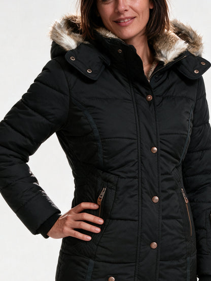 Ingrid - Women's Quilted Hooded Jacket with Lined Hood - view 3